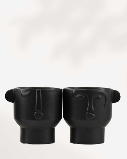 Large Vivienne Face Pot Grey 4" Pot