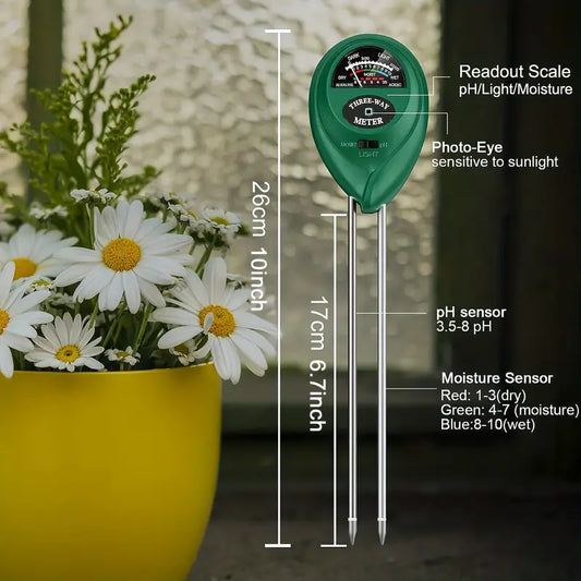 Soil PH Meter, 3-in-1 Soil Moisture/Light/pH Tester Gardening Tool Kits For Plant Care