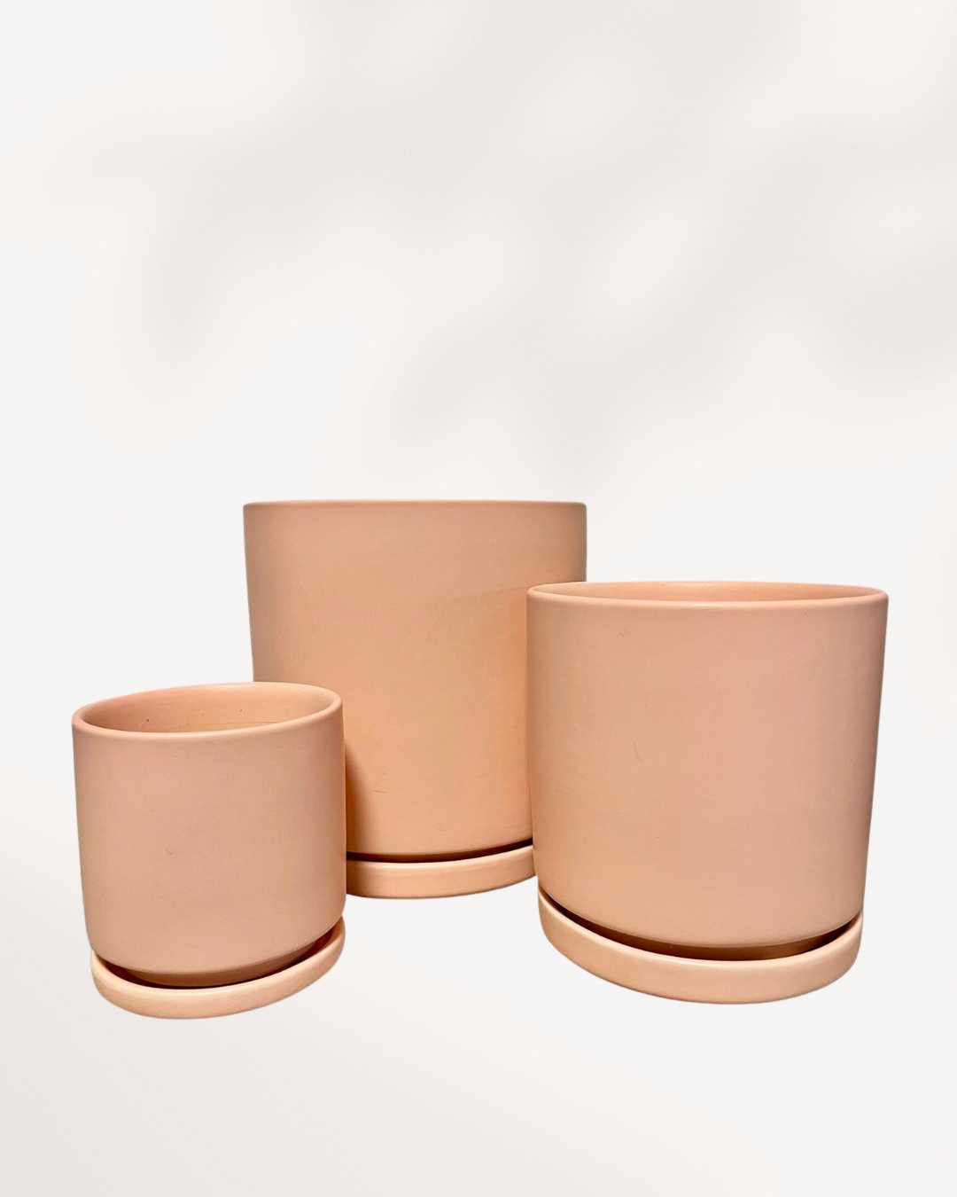 Ceramic Planter, Pots 4" 3 pcs set Light Pink