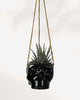 Haunted Hanging Skull Pot Black
