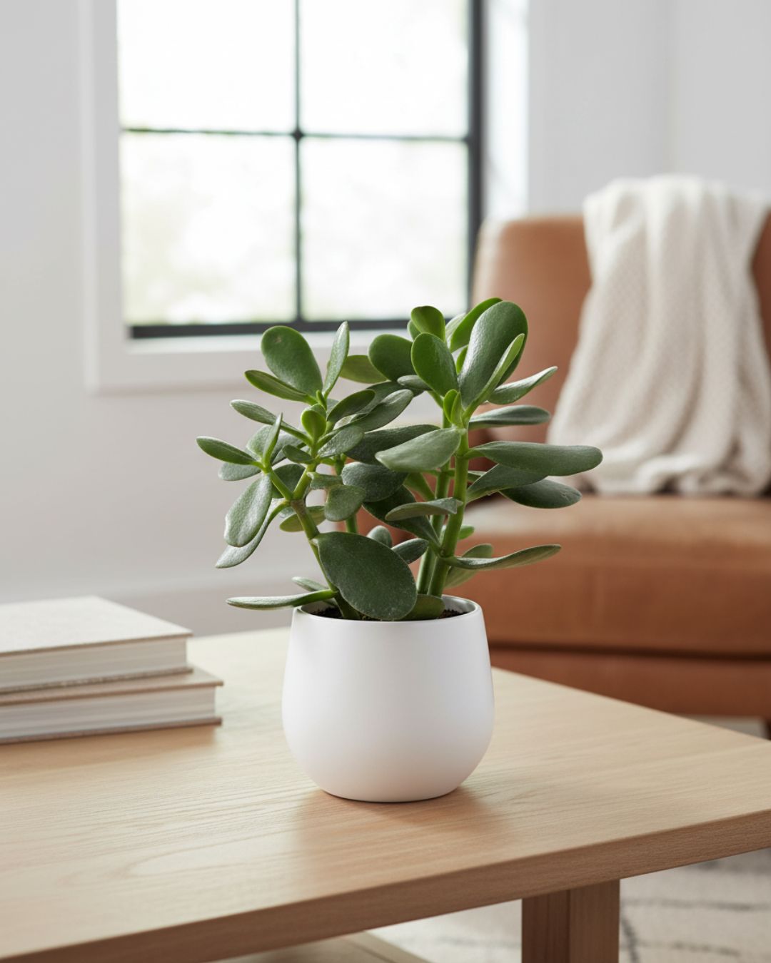 Jade Plant in a small 4-inch decorative pot, healthy green leaves symbolizing good luck and prosperity, perfect indoor succulent for home or office décor. Buy Jade Plant online from MyGreenScape for easy care and lasting beauty.