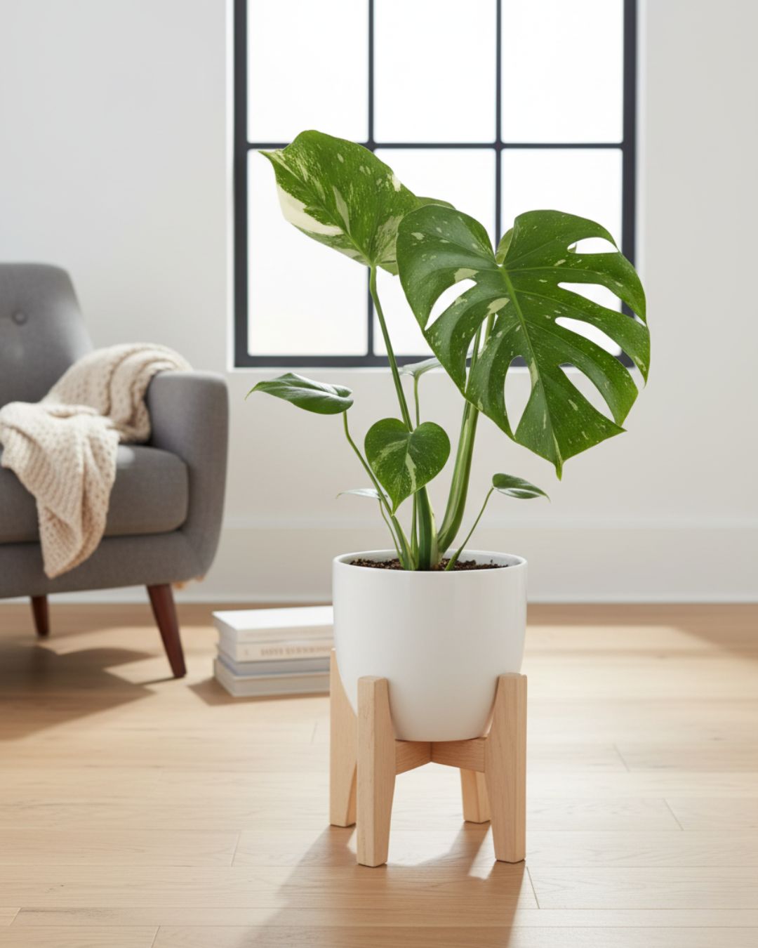 Monstera Thai Constellation for sale online – rare variegated plant with creamy white marbled leaves. Perfect statement plant to transform any space, shop now.