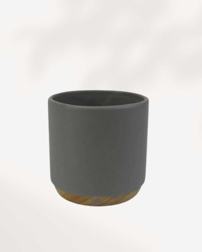 Sawyer Pot | Cylindrical Galzed Pot Dark Gray